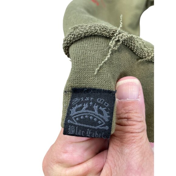 Blac Label Mens army green graphic embroided Hoodie sweatshirt Size 3XL SKU 9290 - Picture 7 of 16